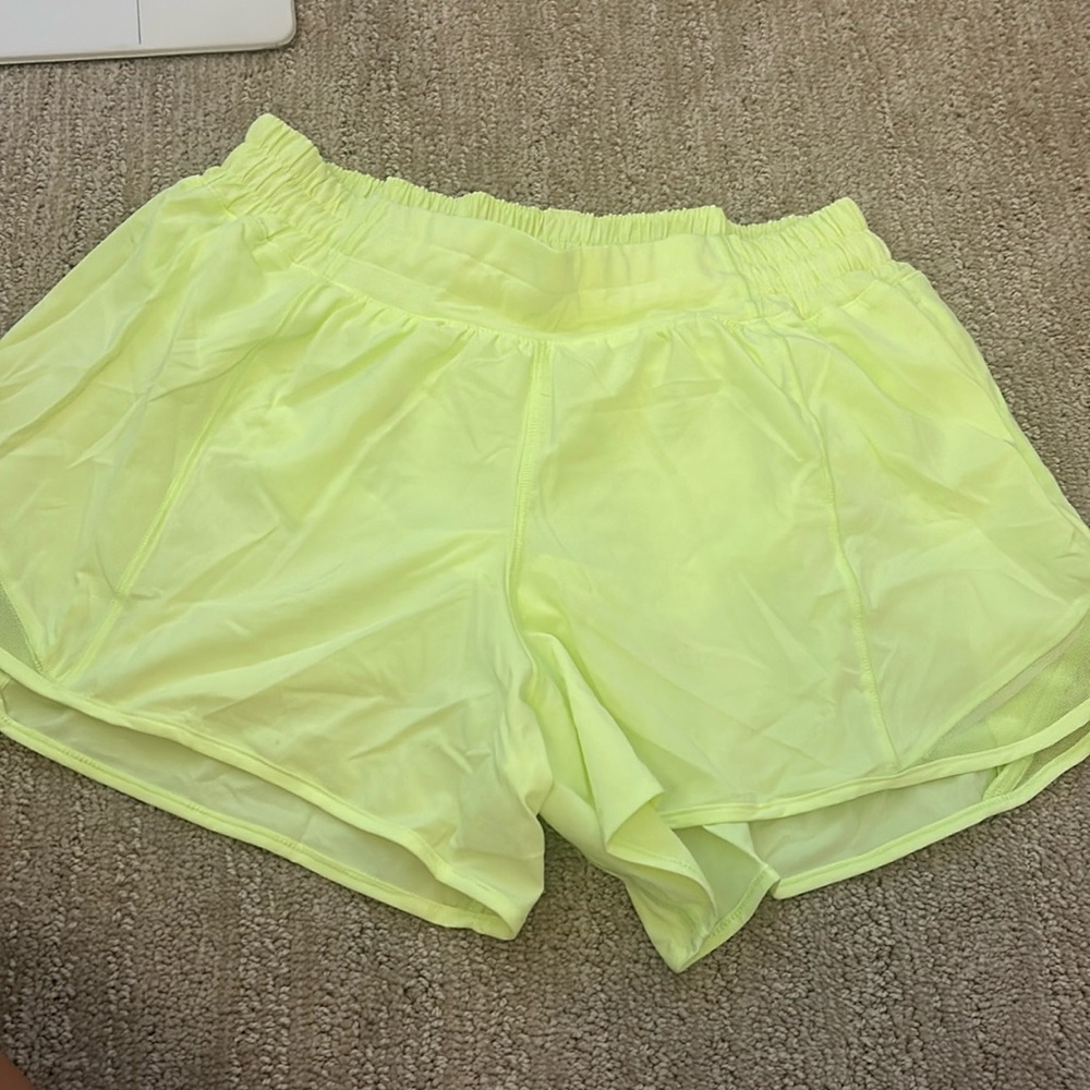 Yellow lululemon shorts